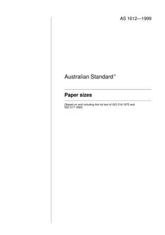 AS 1612: 04/05/1999 Paper sizes