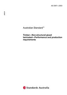 AS 5067: 01/01/2003 Timber – Non-structural glued laminated – Performance and production requirements
