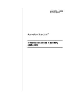AS 1976: 05/15/1992 Vitreous china used in sanitary appliances