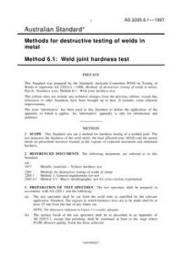 AS 2205.6.1: 01/01/1997 Methods for destructive testing of welds in metal – Weld joint hardness test