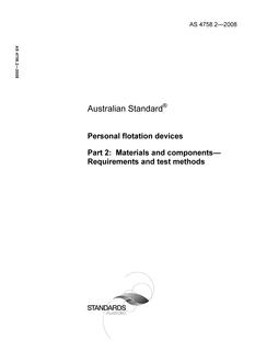 AS 4758.2: 01/01/2008 Personal flotation devices – Materials and components – Requirements and test methods