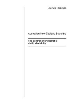 AS/NZS 1020: 03/05/1995 The control of undesirable static electricity