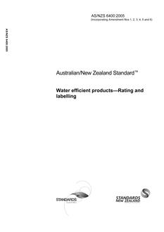 AS/NZS 6400: 06/01/2005 Water efficient products – Rating and labelling