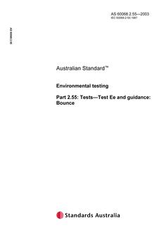 AS 60068.2.55: 01/01/2003 Environmental testing, Part 2.55: Tests – Test Ee and guidance: Bounce