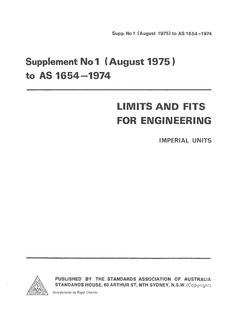 AS 1654 SUPP 1: 01/01/1975 Limits and fits for engineering- Imperial units (Supplement to AS1654-1974)