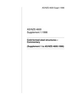 AS/NZS 4600 SUPP 1: 11/05/1998 Cold-formed steel structures – Commentary (Supplement to AS/NZS 4600:1996)