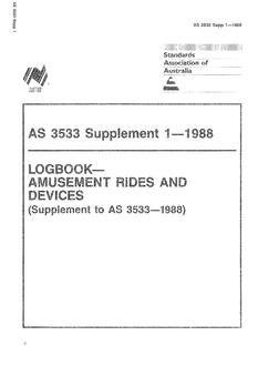AS 3533 SUPP 1: 03/13/1988 Logbook (Supplement to AS 3533-1988) – Amusement rides and devices