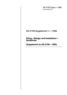 AS 2159 SUPP 1: 03/05/1996 Piling – Design and installation – Guidelines (Supplement to AS 2159 – 1995)