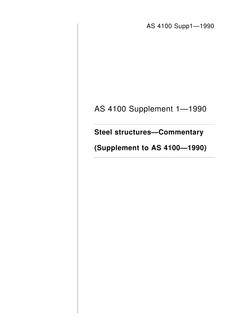AS 4100 SUPP 1: 01/01/1990 Steel structures – Commentary (Supplement to AS 4100-1990)