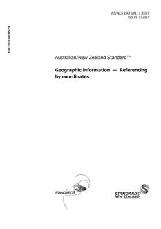 AS/NZS ISO 19111: 05/22/2019 Geographic information – Referencing by coordinates