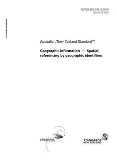 AS/NZS ISO 19112: 08/01/2019 Geographic information – Spatial referencing by geographic identifiers