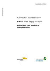 AS/NZS 1301.430: 10/11/2019 Methods of test for pulp and paper, Method 430: Liner adhesion of corrugated board