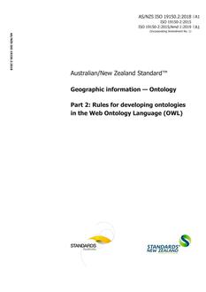 AS/NZS ISO 19150.2: 06/29/2018 Geographic information – Ontology, Part 2: Rules for developing ontologies in the Web Ontology Language (OWL)