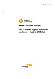 AS 1172.3: 12/20/2019 Sanitary plumbing products, Part 3: Personal hygiene fixtures and appliances – Bidets and bidettes