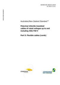 AS/NZS IEC 60227.5: 12/20/2019 Polyvinyl chloride insulated cables of rated voltages up to and including 450/750 V, Part 5: Flexible cables (cords)