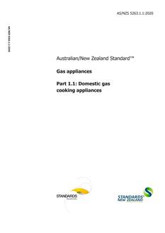 AS/NZS 5263.1.1: 01/24/2020 Gas appliances, Part 1.1: Domestic gas cooking appliances