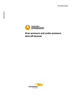 AS 4632: 01/24/2020 Over-pressure and under-pressure shut-off devices AS 4632: 01/24/2020 Over-pressure and under-pressure shut-off devices