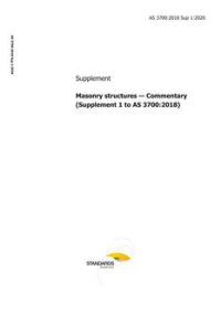 AS 3700 Sup 1: 01/24/2020 Masonry structures – Commentary (Supplement 1 to AS 3700:2018)