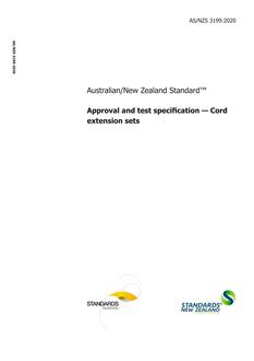 AS/NZS 3199: 01/24/2020 Approval and test specification – Cord extension sets