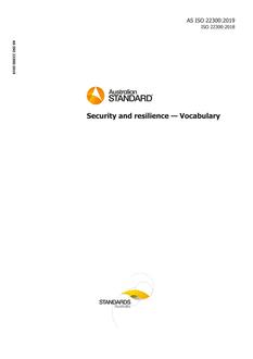 AS ISO 22300: 10/24/2019 Security and resilience – Vocabulary