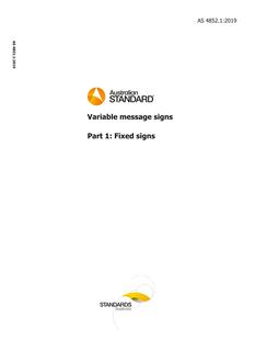 AS 4852.1: 12/13/2019 Variable message signs, Part 1: Fixed signs