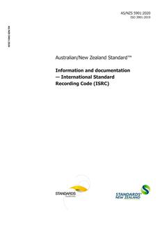 AS/NZS 5901: 02/21/2020 Information and documentation – International Standard Recording Code (ISRC)