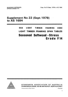 AS 1684 SUPP 22: 12/31/1977 Light timber framing span tables – Seasoned softwood – Stress Grade F14