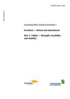 AS/NZS 4610.1: 03/20/2020 Furniture – School and educational, Part 1: Tables – Strength, durability and stability
