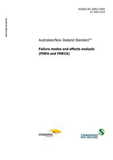 AS/NZS IEC 60812: 04/03/2020 Failure modes and effects analysis (FMEA and FMECA)