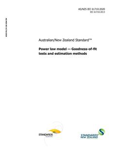 AS/NZS IEC 61710: 04/03/2020 Power law model – Goodness-of-fit tests and estimation methods