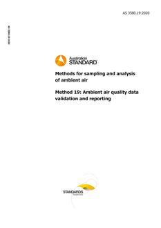 AS 3580.19: 05/01/2020 Methods for sampling and analysis of ambient air, Method 19: Ambient air quality data validation and reporting