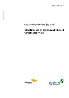 AS/NZS 2063: 05/22/2020 Helmets for use on bicycles and wheeled recreational devices