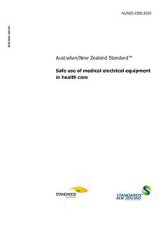 AS/NZS 2500: 06/12/2020 Safe use of medical electrical equipment in health care