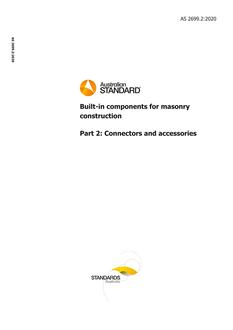 AS 2699.2: 06/12/2020 Built-in components for masonry construction, Part 2: Connectors and accessories