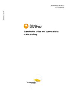 AS ISO 37100: 06/19/2020 Sustainable cities and communities – Vocabulary