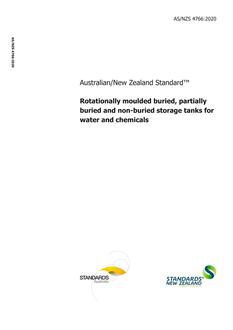 AS/NZS 4766: 06/26/2020 Rotationally moulded buried, partially buried and non-buried storage tanks for water and chemicals