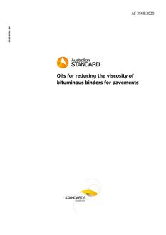 AS 3568: 07/10/2020 Oils for reducing the viscosity of bituminous binders for pavements