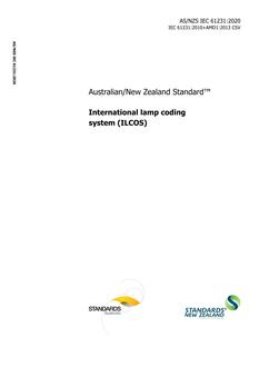 AS/NZS IEC 61231: 07/17/2020 International lamp coding system (ILCOS)