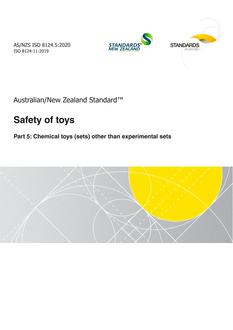 AS/NZS ISO 8124.5: 09/11/2020 Safety of toys, Part 5: Chemical toys (sets) other than experimental sets