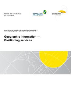 AS/NZS ISO 19116: 09/18/2020 Geographic information – Positioning services