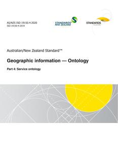 AS/NZS ISO 19150.4: 09/18/2020 Geographic information – Ontology, Part 4: Service ontology