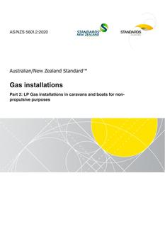 AS/NZS 5601.2: 10/01/2020 Gas installations, Part 2: LP Gas installations in caravans and boats for non-propulsive purposes