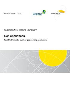 AS/NZS 5263.1.7: 10/01/2020 Gas appliances, Part 1.7: Domestic outdoor gas cooking appliances