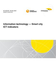 AS ISO/IEC 30146: 11/06/2020 Information technology – Smart city ICT indicators