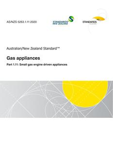 AS/NZS 5263.1.11: 11/20/2020 Gas appliances, Part 1.11: Small gas engine driven appliances