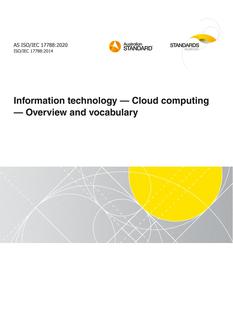 AS ISO/IEC 17788: 12/18/2020 Information technology – Cloud computing – Overview and vocabulary