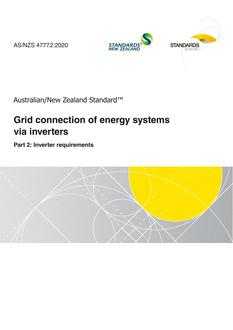 AS/NZS 4777.2: 12/18/2020 Grid connection of energy systems via inverters, Part 2: Inverter requirements