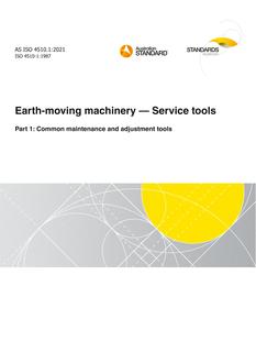AS ISO 4510.1: 01/22/2021 Earth-moving machinery – Service tools, Part 1: Common maintenance and adjustment tools
