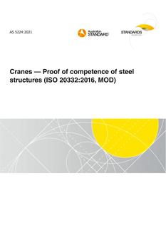 AS 5224: 01/29/2021 Cranes – Proof of competence of steel structures (ISO 20332:2016, MOD)