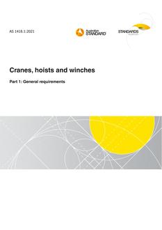 AS 1418.1: 01/29/2021 Cranes, hoists and winches, Part 1: General requirements